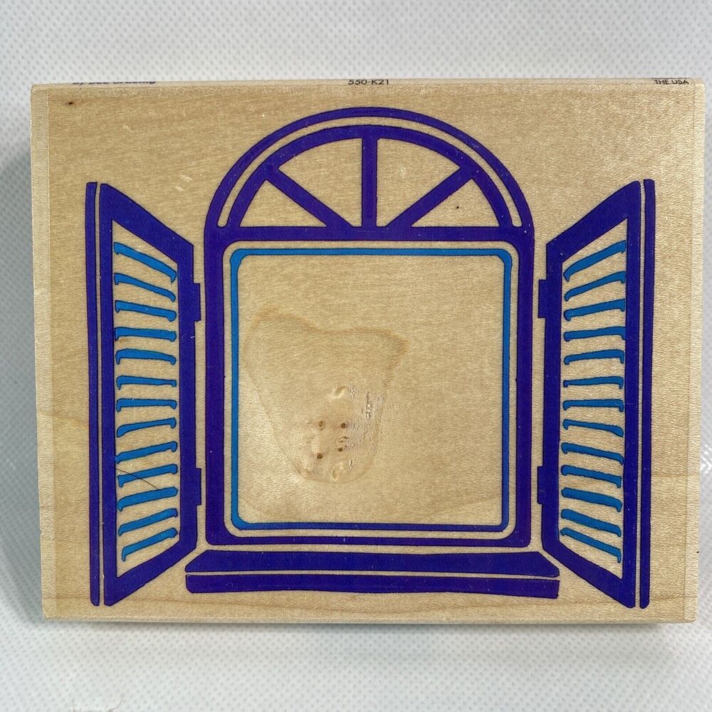 Large Window Shutter Frame Rubber Stamp Posh Impressions 550K21 New